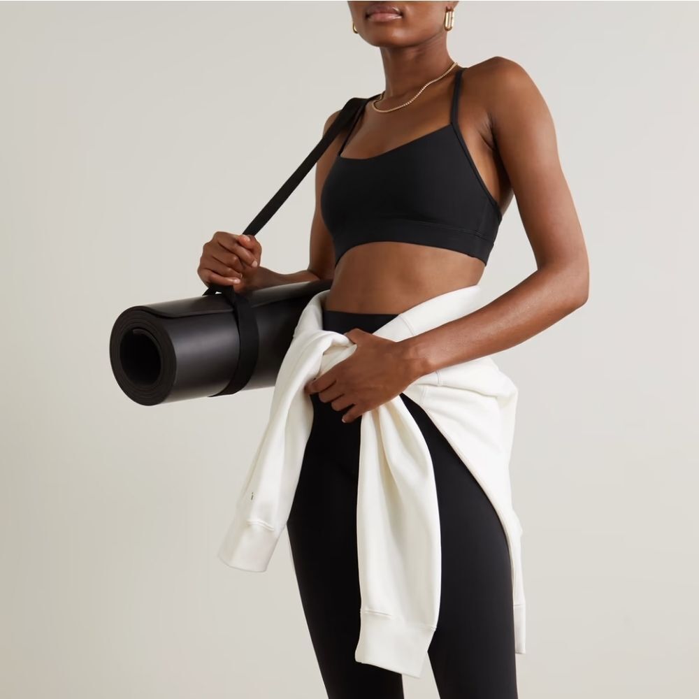 Paiya Flow Y Back Nulu Yoga Light Compression Athletic Sports Bra in Black M